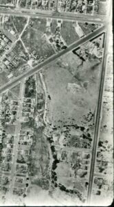 1945 Lands Department aerial photo of school site